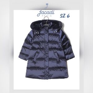 Jacadi Paris Girls Navy Blue Puffer Coat – Size 6